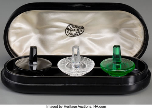 Marguerite Toupies Lalique France Modern Crystal And Reproduction Black Oval Box
