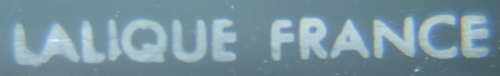 Lalique France Block Capital Letters Stenciled Signature Example No. 9