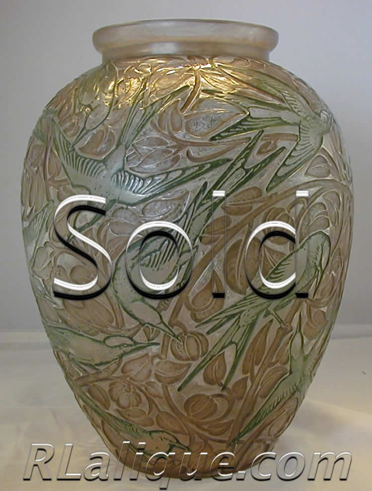 Rene Lalique Vase Martin Pecheurs