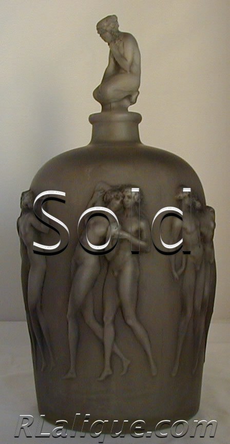 Rene Lalique Vase Douze Figurines Avec Bouchon Figurine