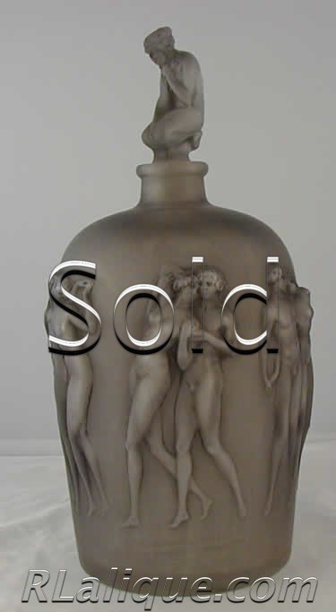 Rene Lalique Vase Douze Figurines Avec Bouchon Figurine