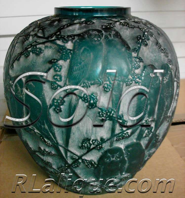 Rene Lalique Vase Perruches