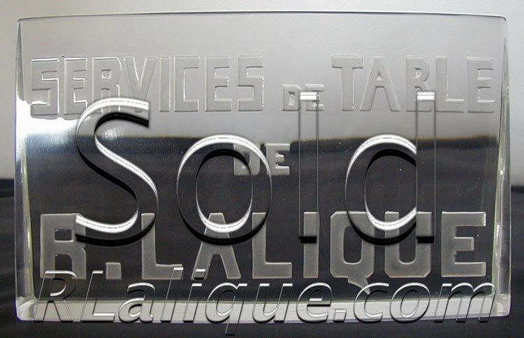 Rene Lalique Glass Sign Services de Table de R. Lalique