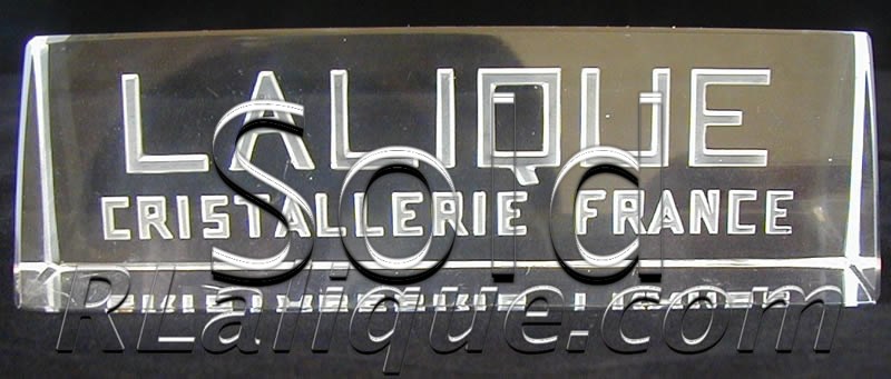 Rene Lalique Signs Lalique Crystallerie