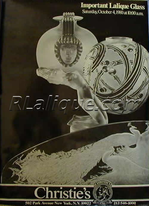 Lalique Exhibition - Sale - Museum Poster: Christies Important Lalique Glass October 4th, 1980: From an Exhibition or Sale of Rene Lalique Works