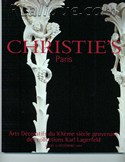 Decorative Arts - Art Nouveau - Art Deco Auction Catalogue - Book - Magazine For Sale: Christie's Paris Arts Decoratifs du XXeme siecle provenant des collections Karl Lagerfeld Jeude 13 Decembre 2001
: A Post War Auction Catalog - Book - Magazine
